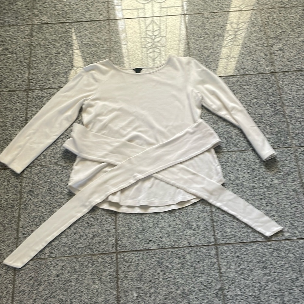 Ann Taylor Cream bow Long sleeve